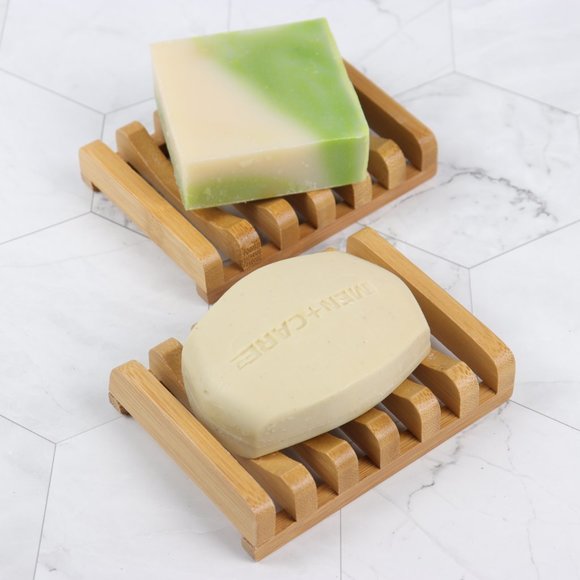 🌟🌟🌟 Set of 2 Natural Bamboo Wood Soap Holder - Picture 4 of 6